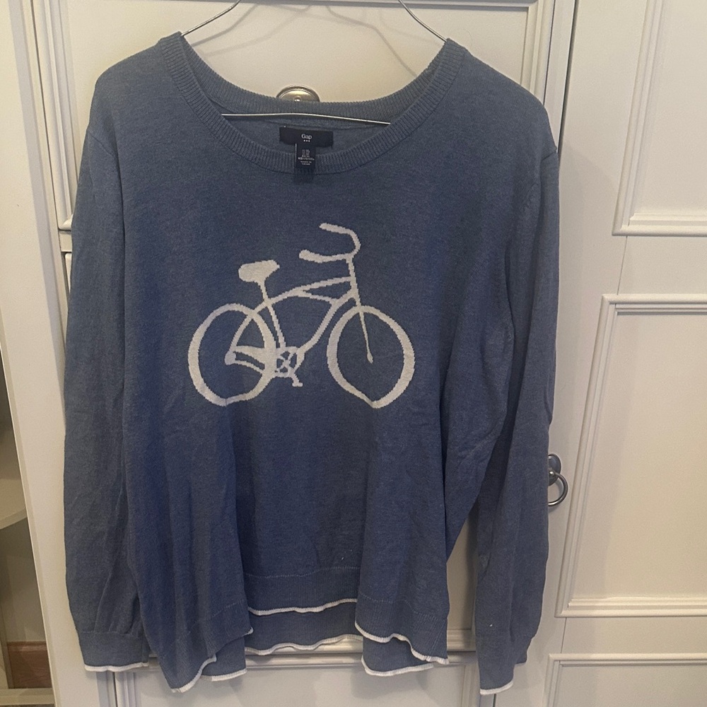 GAP Blue Sweater with Bicycle Design